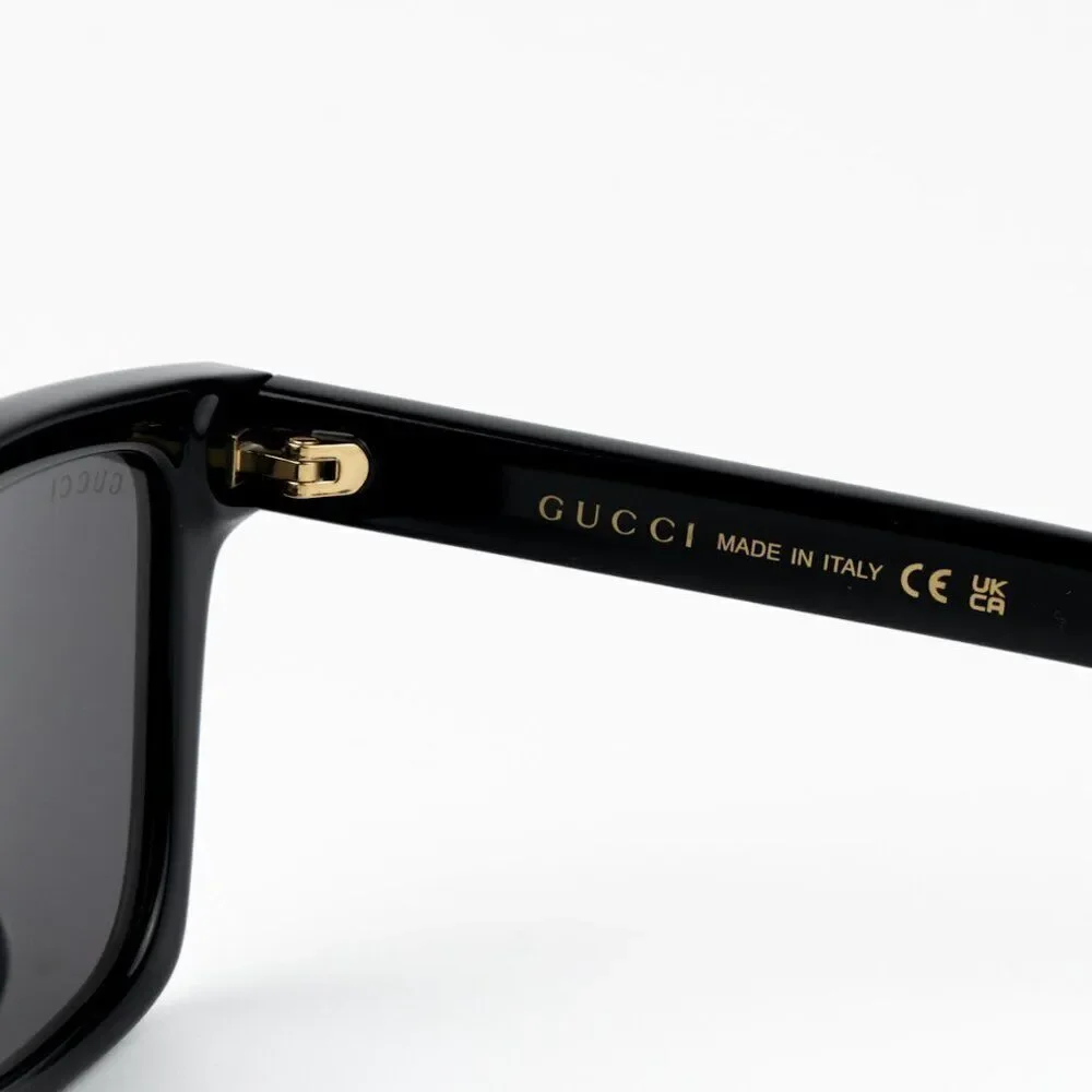 NEW Gucci GG1582SK 001 Black Grey Men Square Sunglasses GG 1582SK